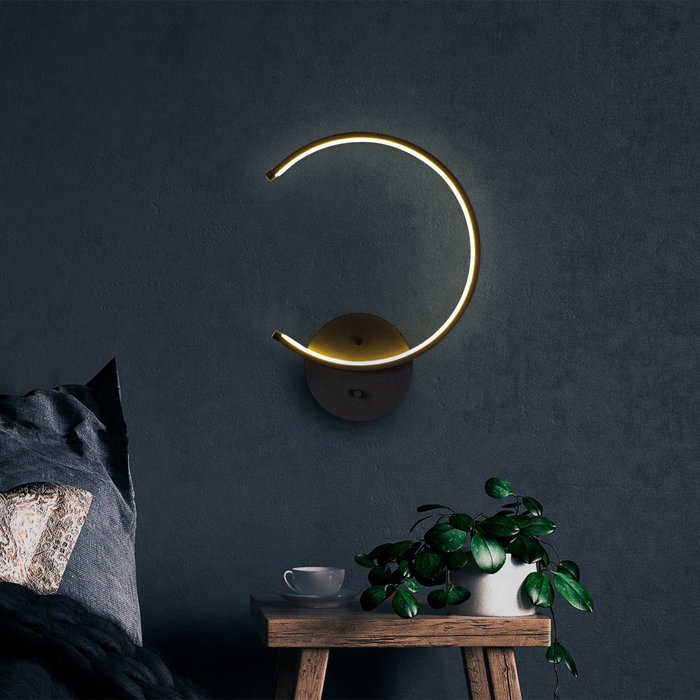 Opviq Moon - 13328 Lámpara de pared negra con LED integral Opviq Moon - 13328 Lámpara de pared negra con LED integral